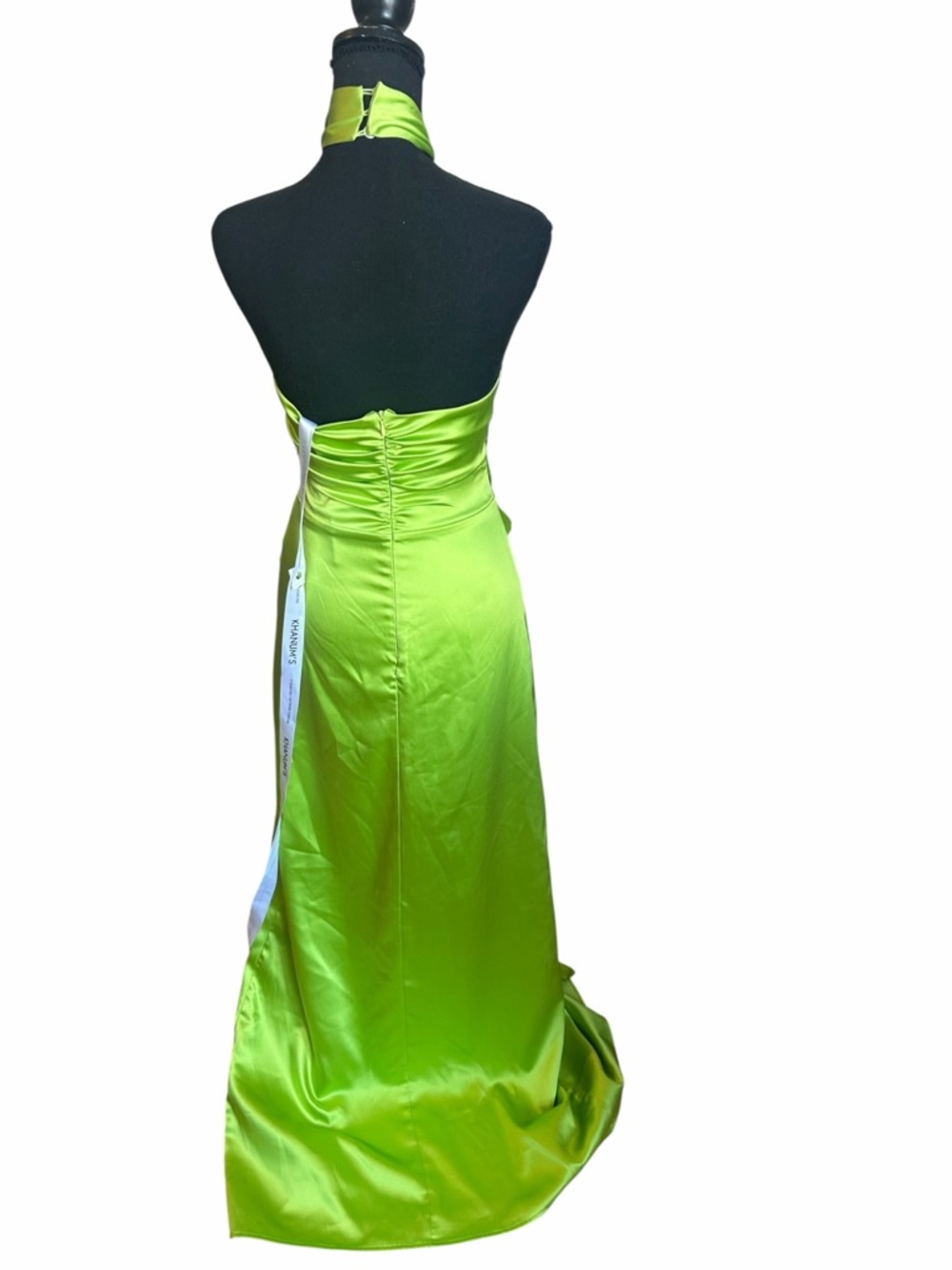 Khanums Kenisei Halter Gown In Limeade — image 3 of 8